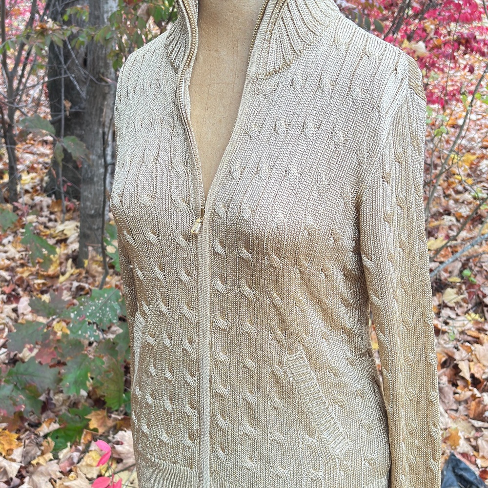 Ralph Lauren Gold Zip-Up Sweater